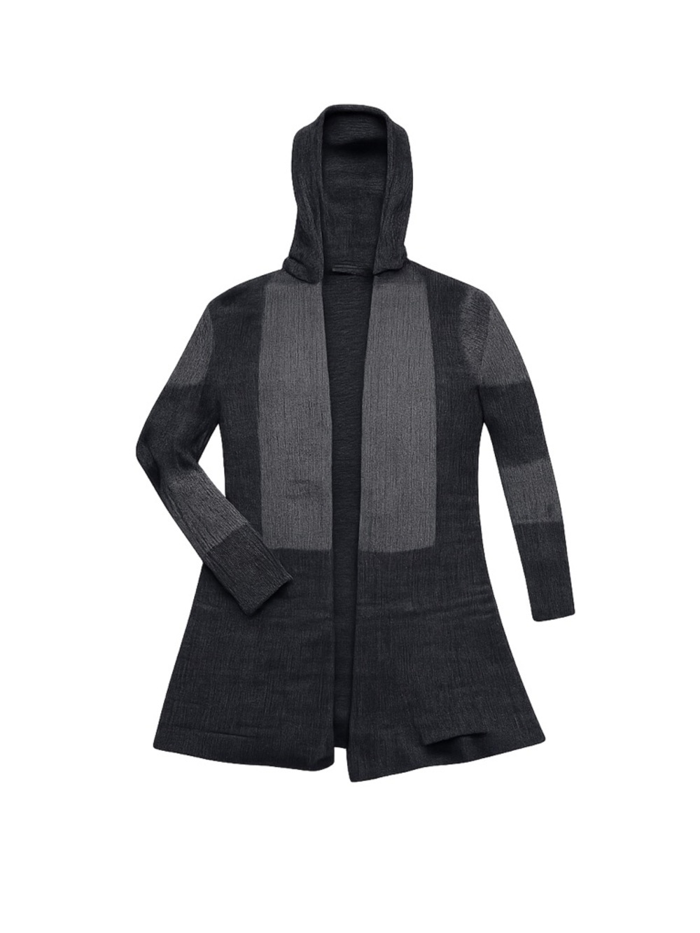 Creazioni Effect Women’s Black Gray Striped Hooded Cardigan M
093